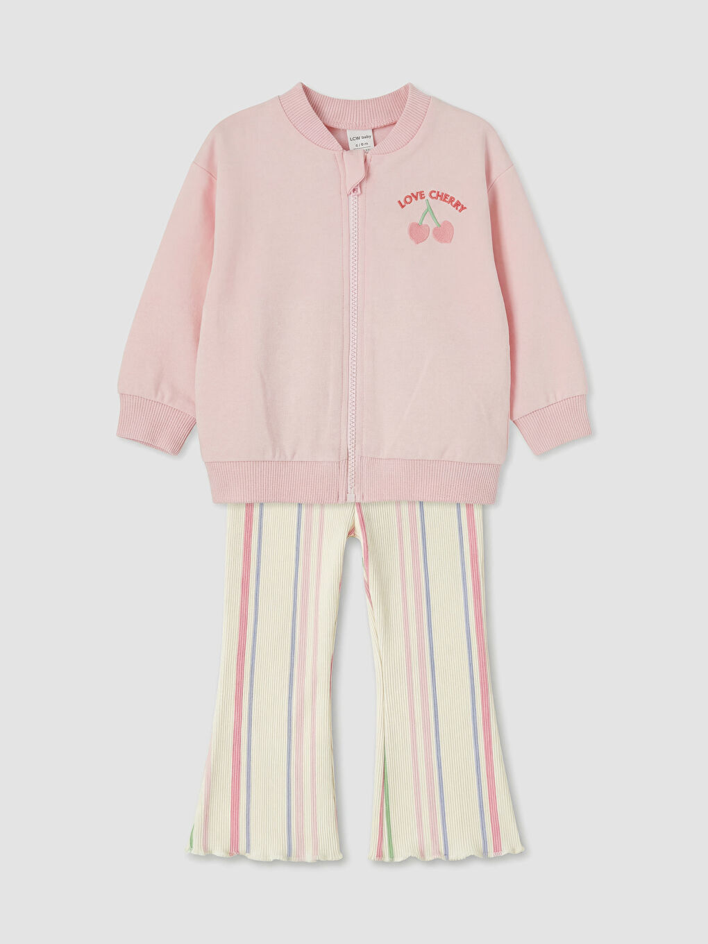 Pembe Nakışlı Kız Bebek Takım