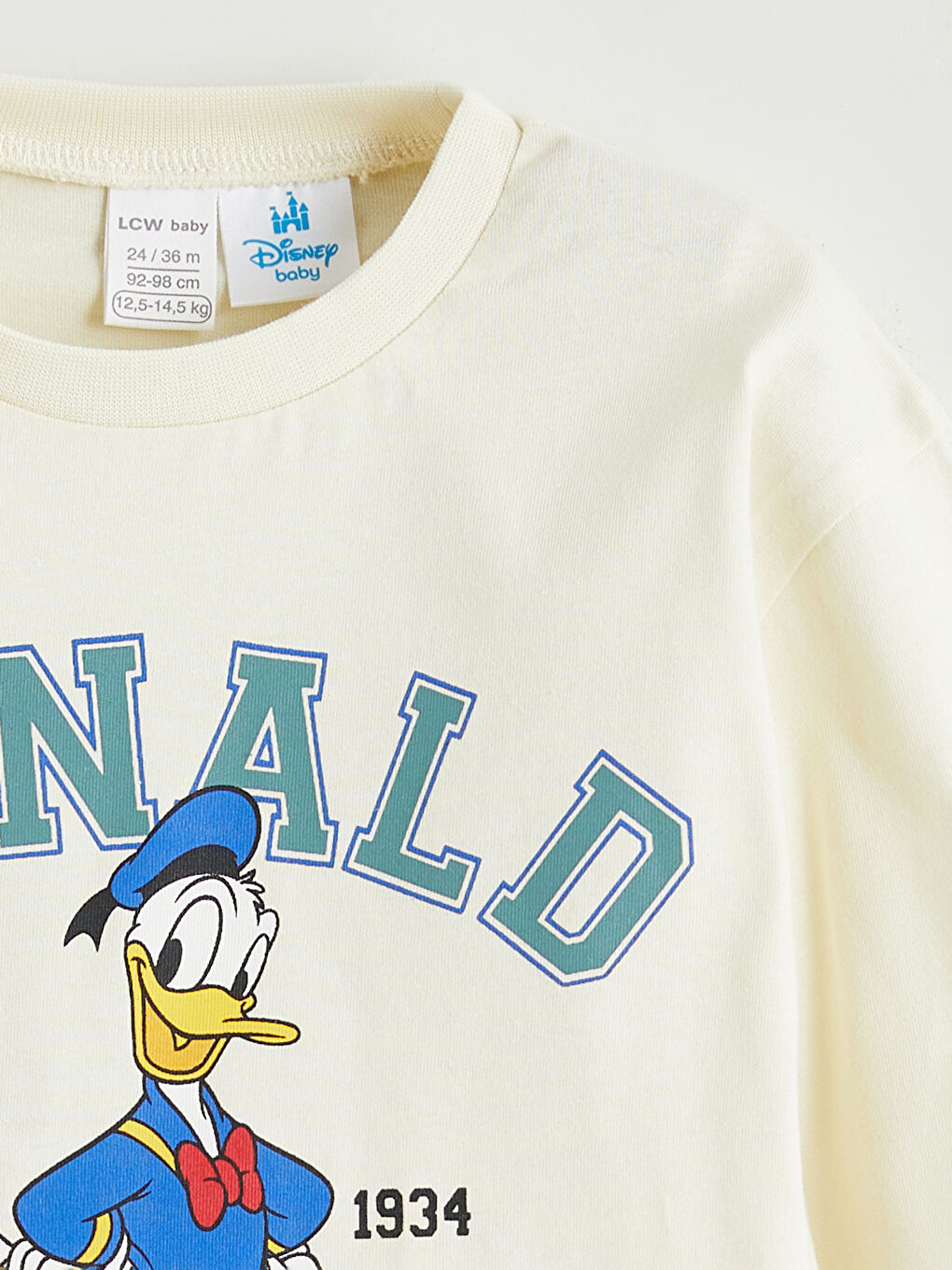 Bej Donald Duck Baskılı Erkek Bebek Tişört ve Pantolon-2