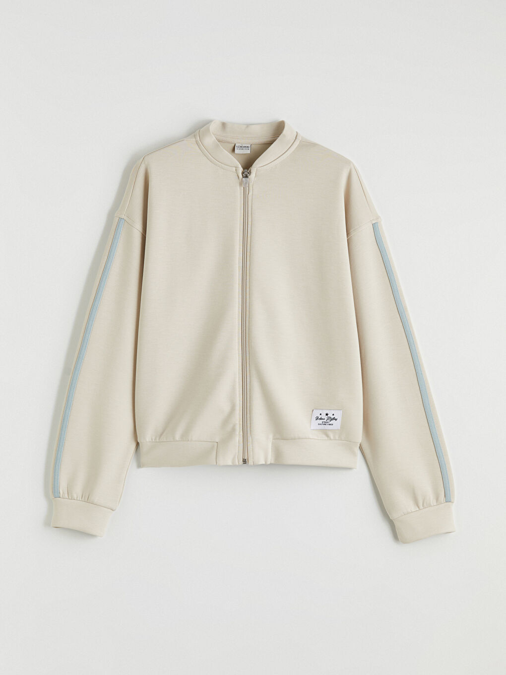 Gri Dik Yaka Kız Çocuk Soft Touch Eşofman Takımı-1