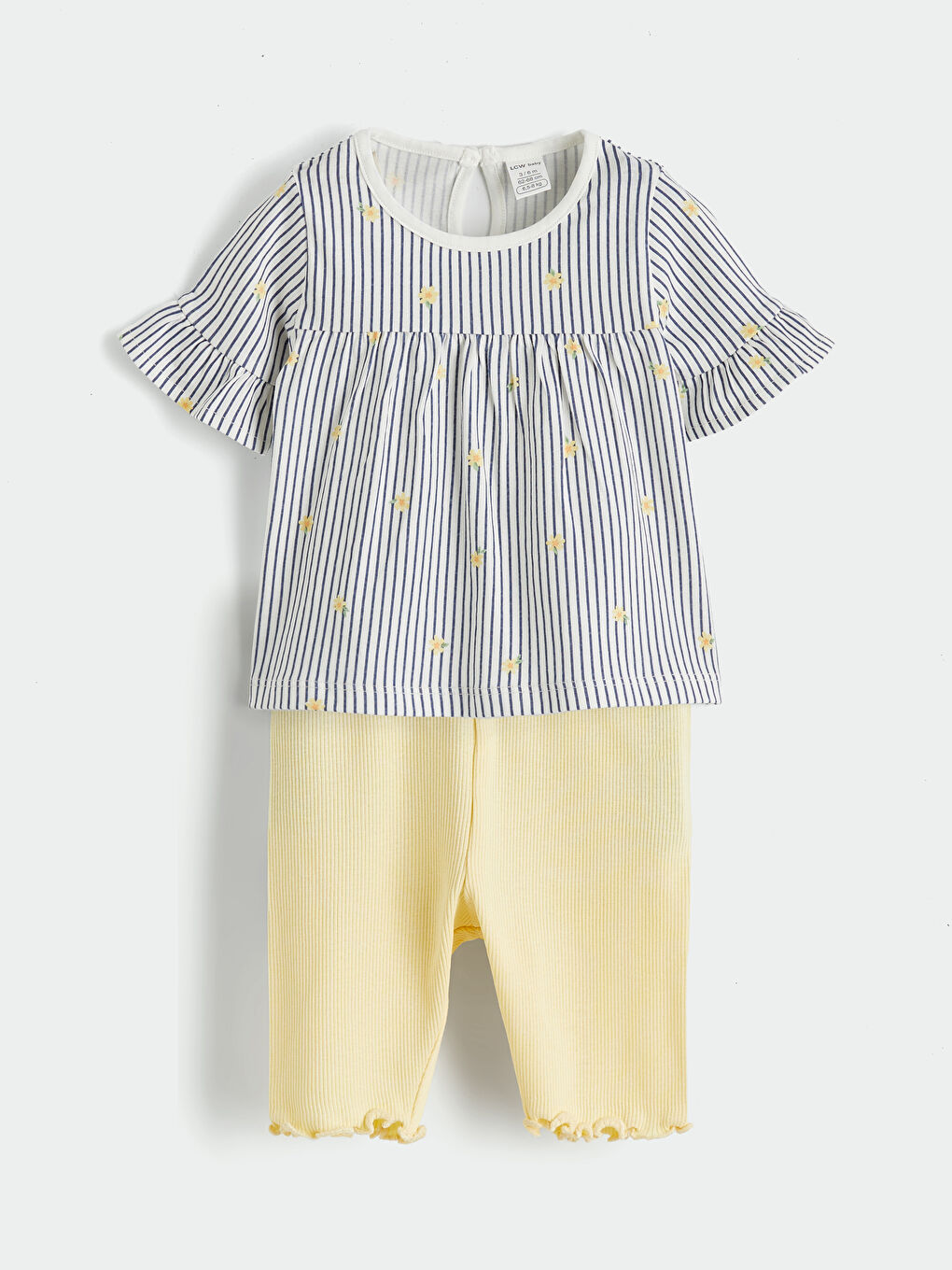 Mor Çizgili Kız Bebek Bluz ve Tayt