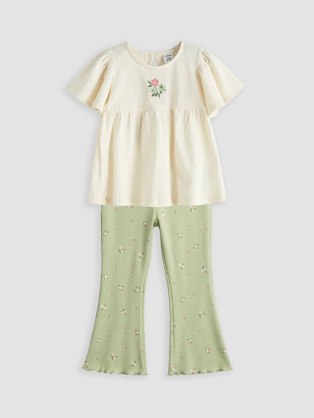 Floral Pattern Baby Girls' Blouse and Leggings-1