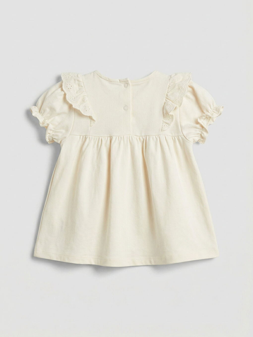 Ekru Kız Bebek Fırfırlı Bluz ve Tayt-2