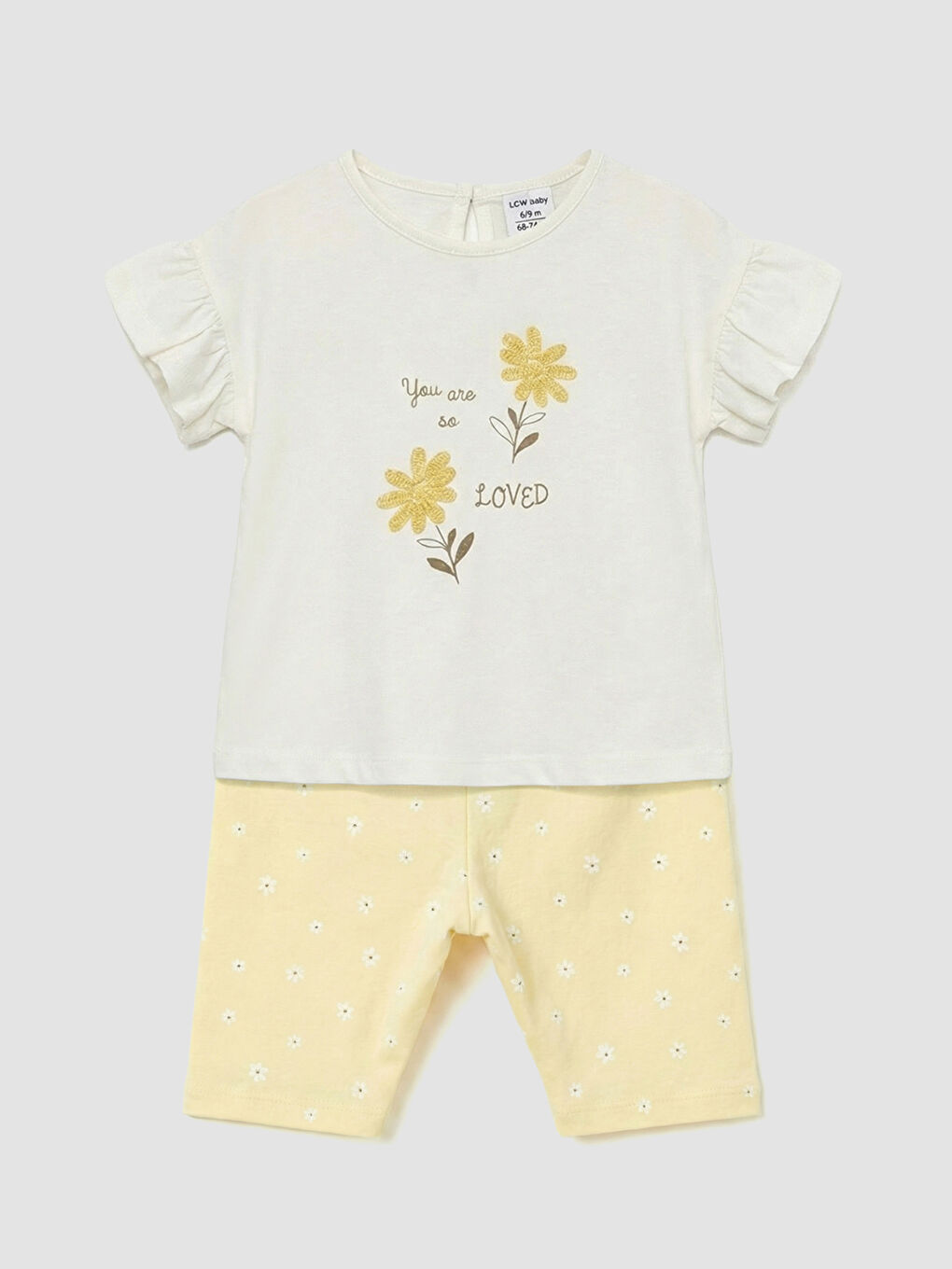 تیشێرت و شۆرتی منداڵە کچە ساوا بە گڵکاری و گلدوزی