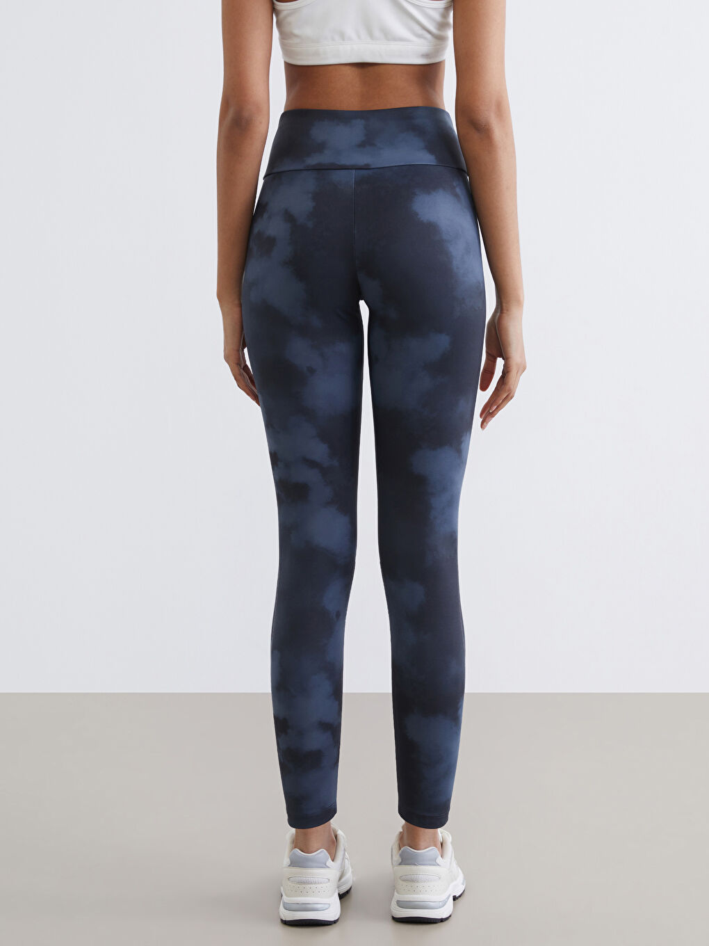 Elastic Waist Tie-Dye Patterned Women's Sports Leggings-3