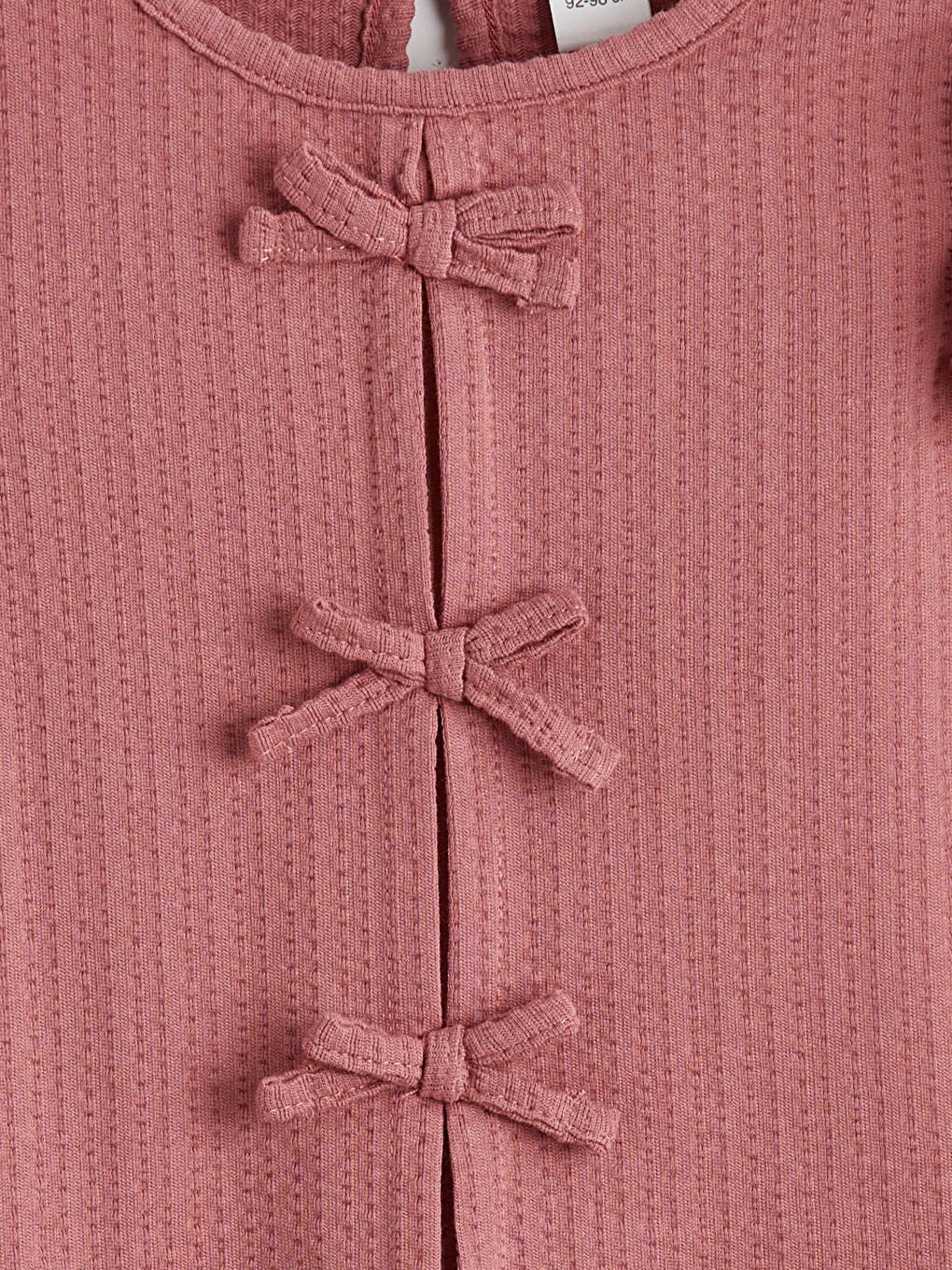 Set de bluză și pantaloni scurți pentru fete cu detaliu fundiță-2