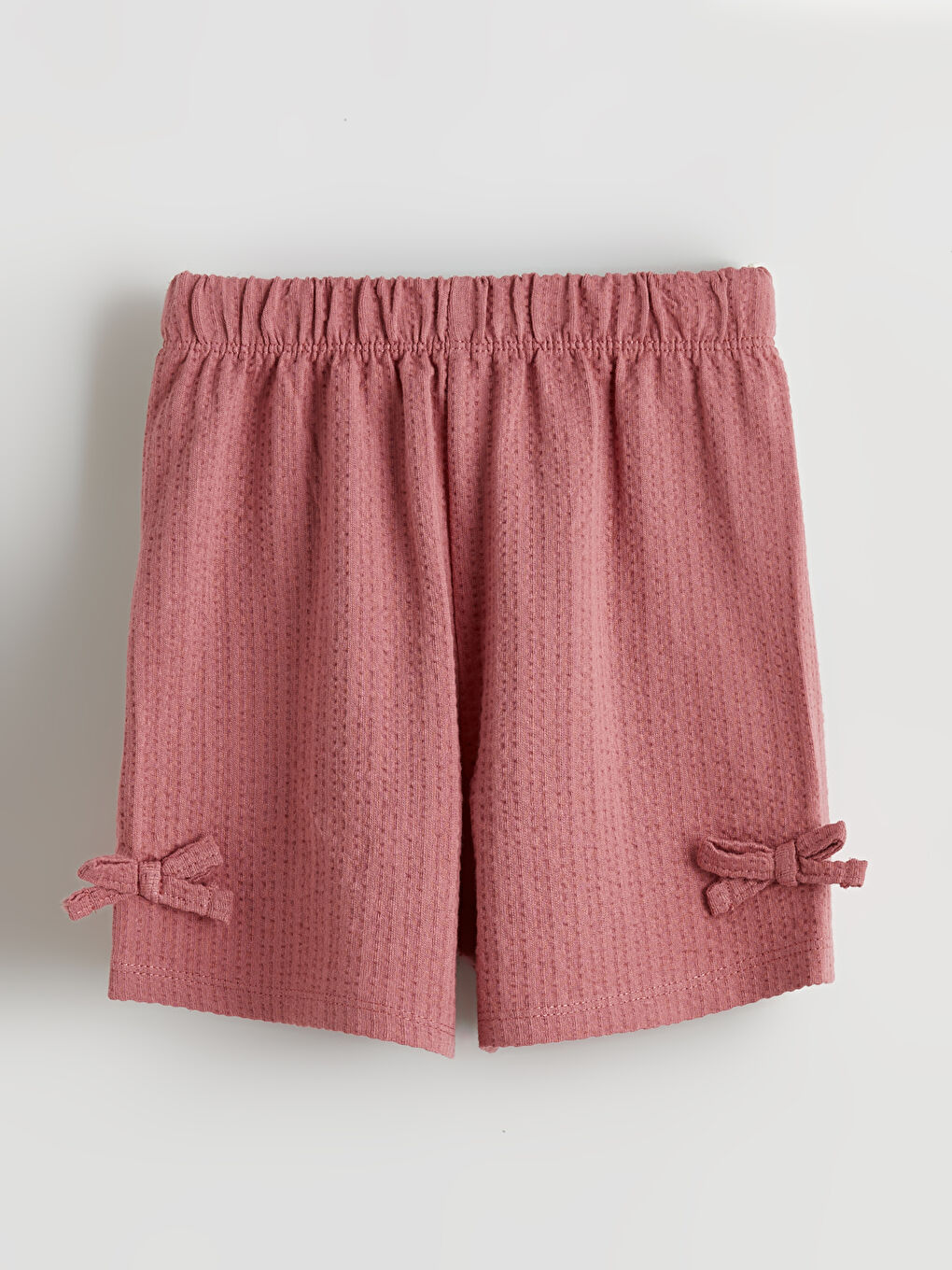 Set de bluză și pantaloni scurți pentru fete cu detaliu fundiță-4