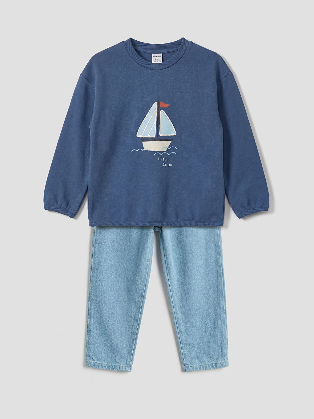 Комплект отпечатано бебешко момче суитшърт и панталони-1