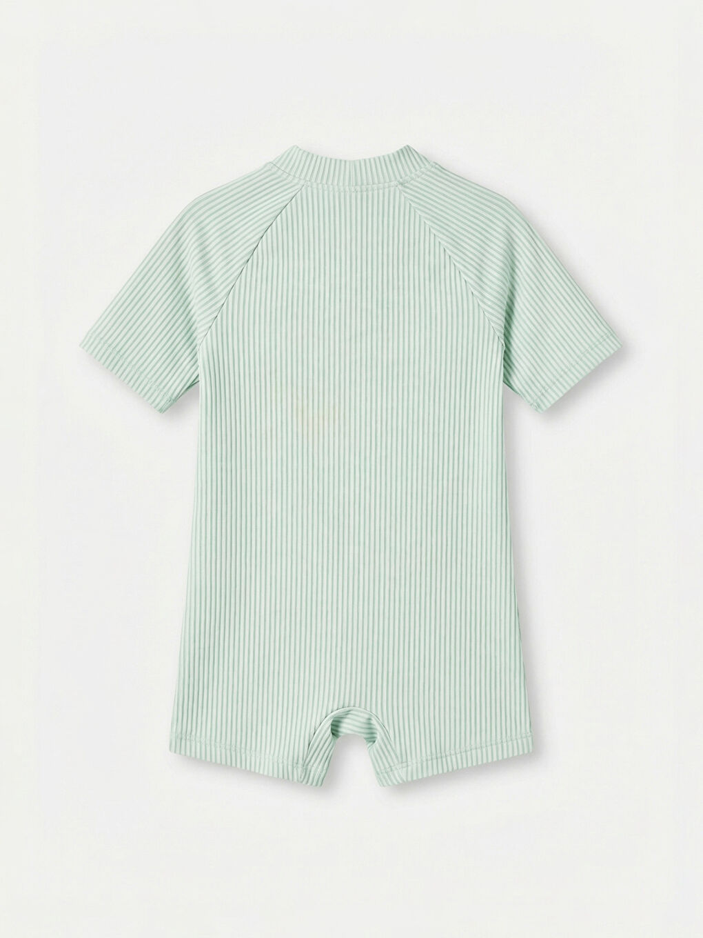 Yeşil Nakışlı Çizgili Erkek Bebek Tulum Mayo-1