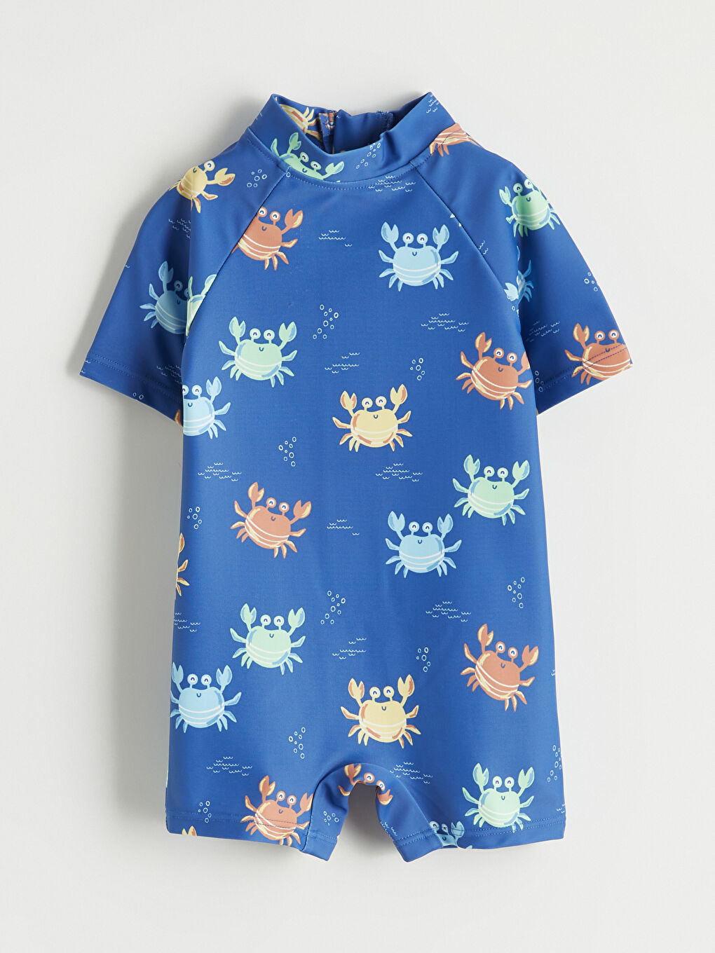 Lacivert Yengeç Desenli Erkek Bebek Tulum Mayo