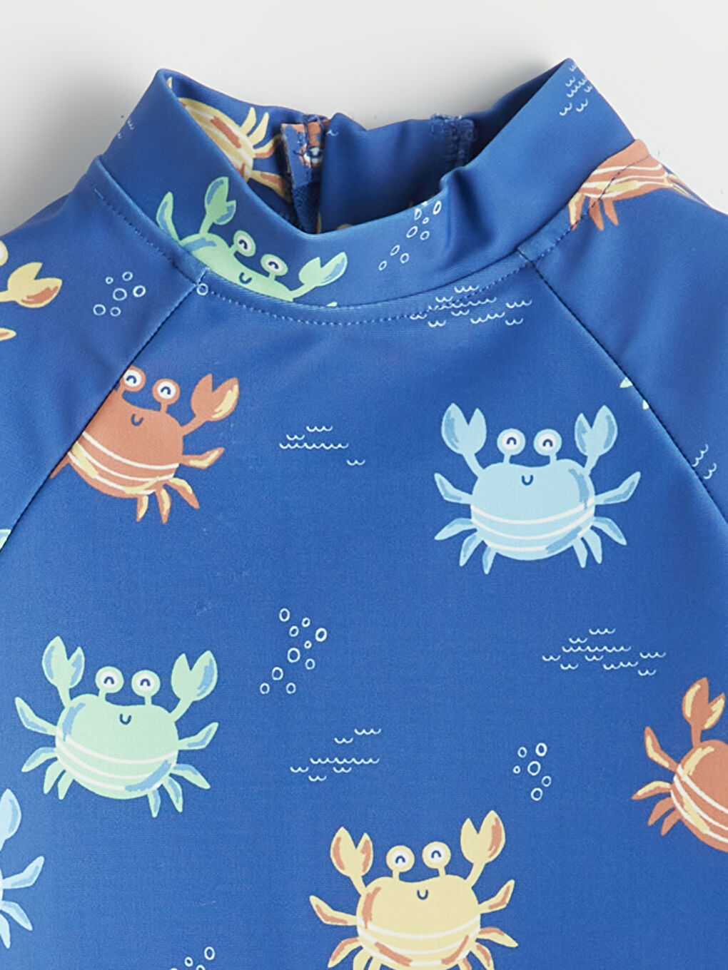 Lacivert Yengeç Desenli Erkek Bebek Tulum Mayo-1