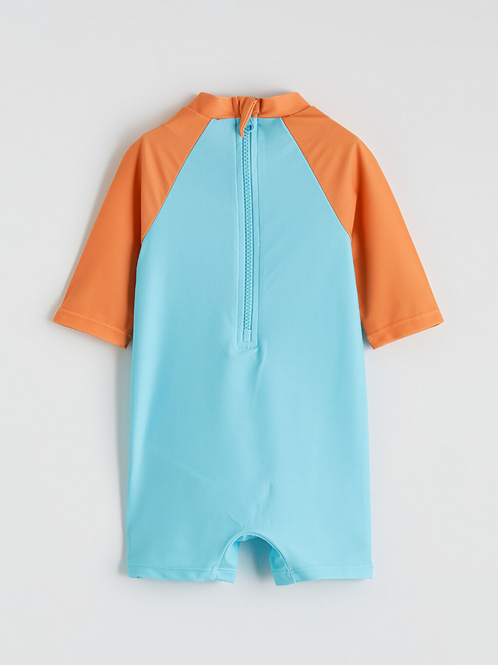 Mavi Kısa Kollu Mickey Mouse Baskılı Erkek Bebek Tulum Mayo-2