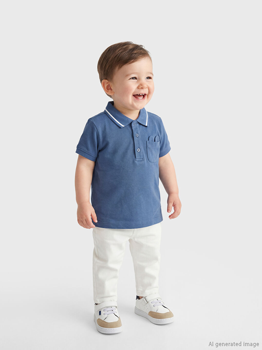 Polo Collar Baby Boys' T-Shirt and Trousers