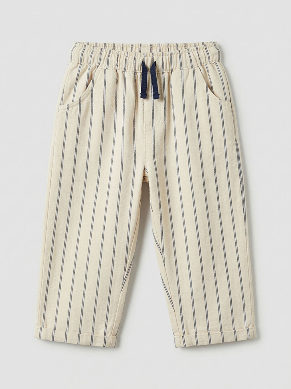 Ekru Keten Görünümlü Erkek Bebek Takım-4