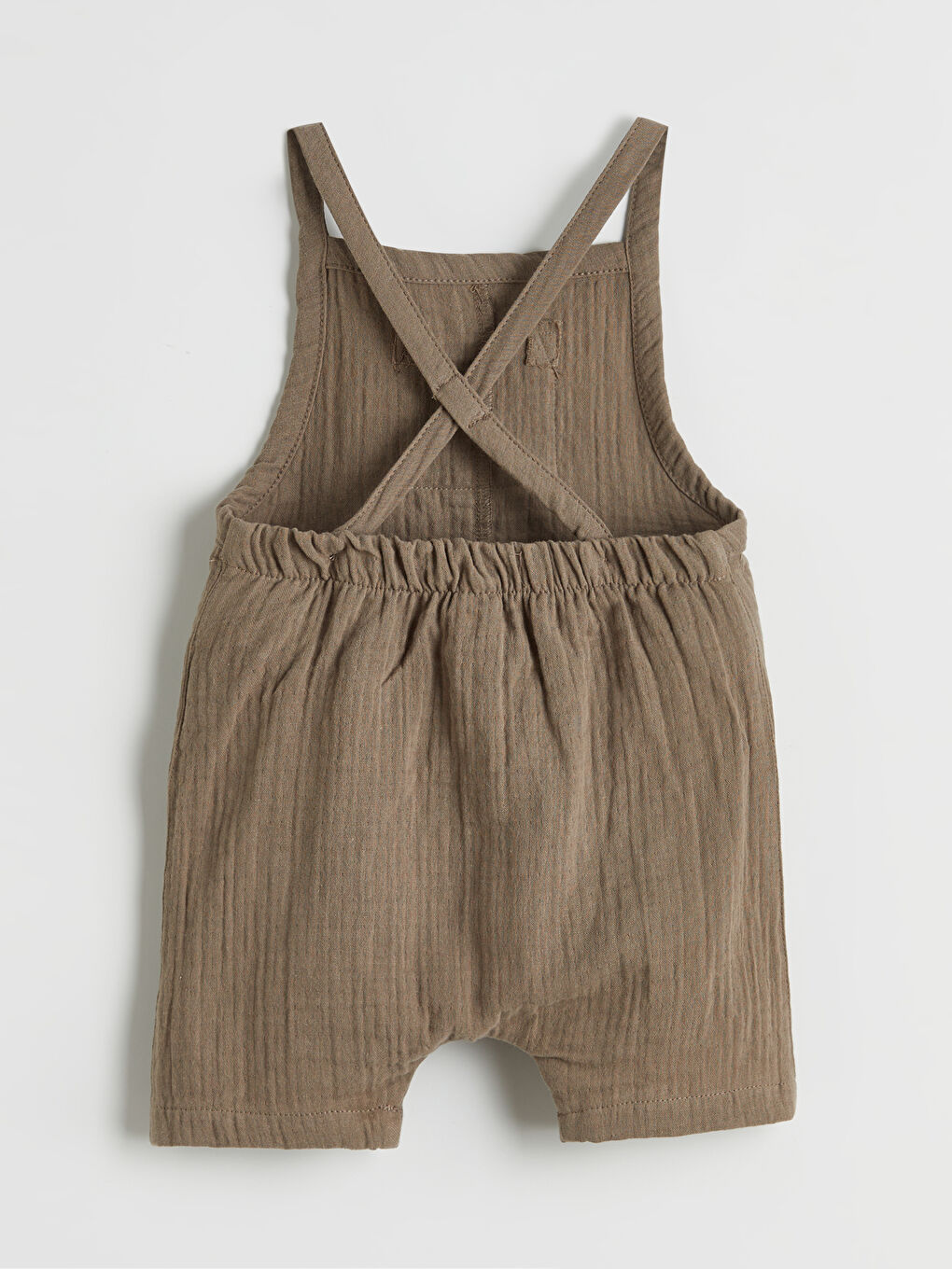 Kahverengi Çizgili Erkek Bebek Salopet ve Tişört-2