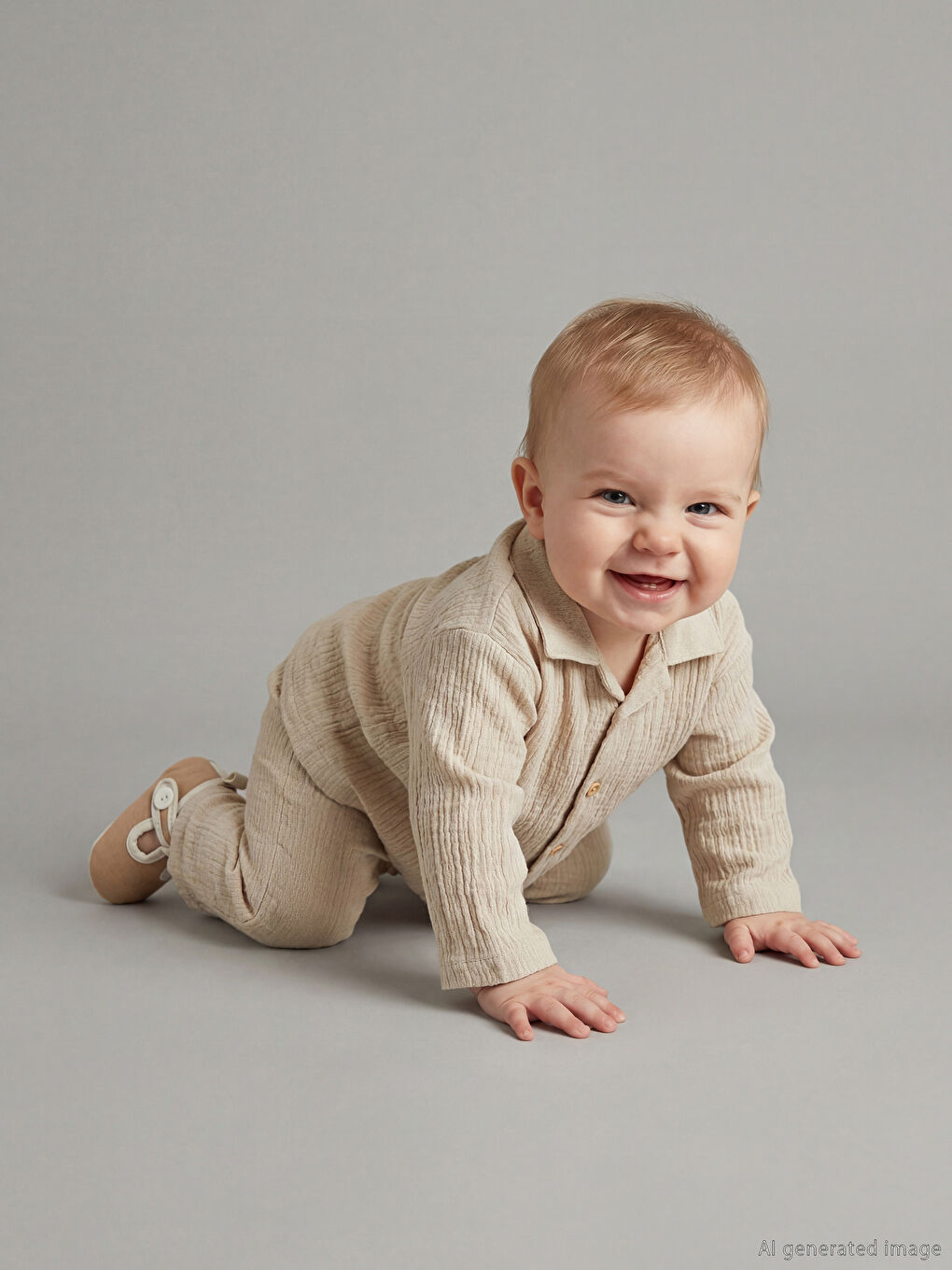 Muslin Shirt and Trousers Set for Baby Boys