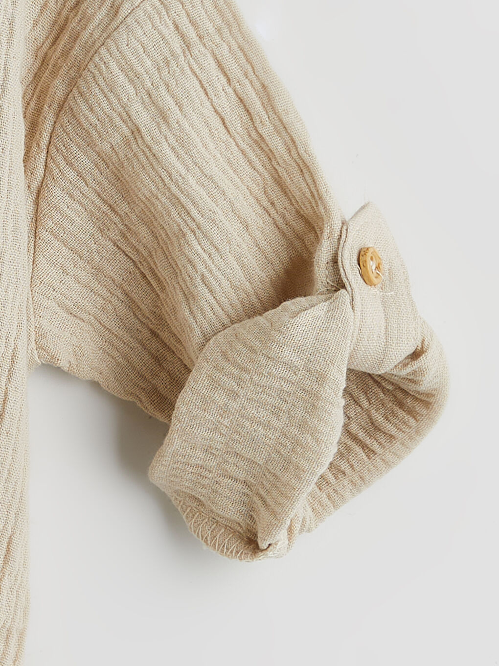 Bej Müslin Erkek Bebek Gömlek ve Pantolon-2