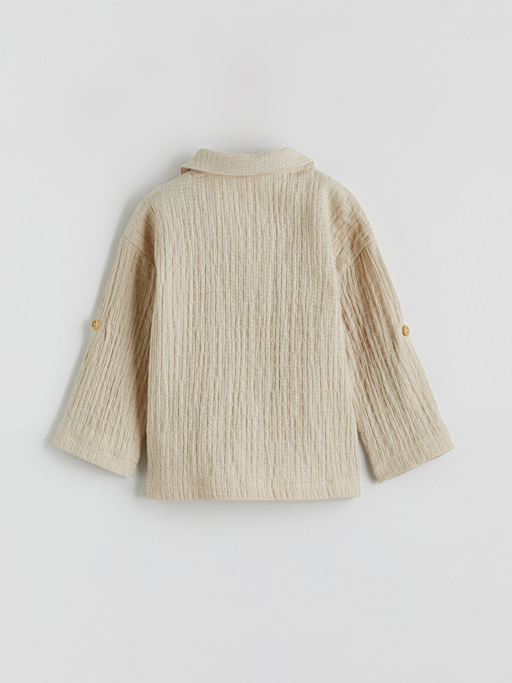 Bej Müslin Erkek Bebek Gömlek ve Pantolon-4