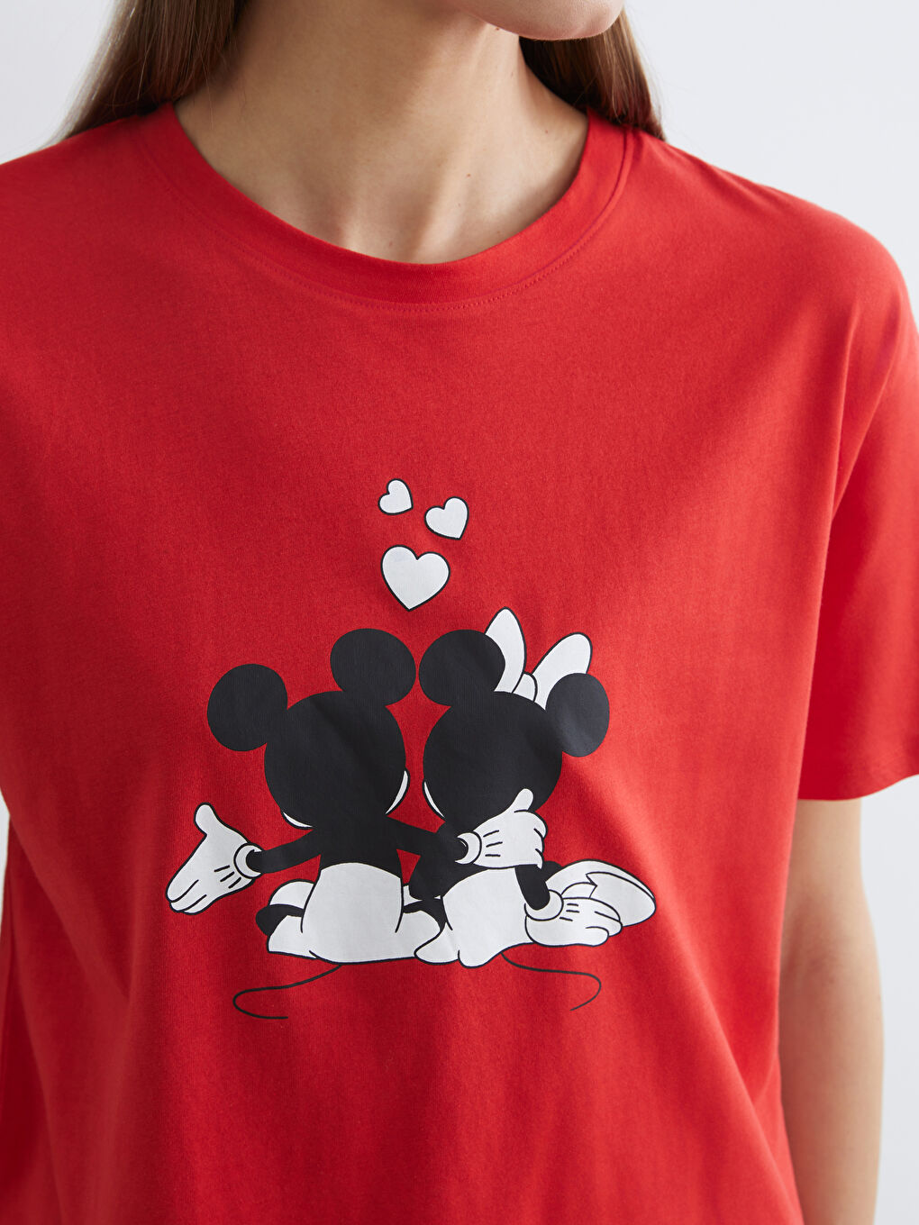 Damen-T-Shirt mit Mickey- und Minnie-Maus-Druck-2