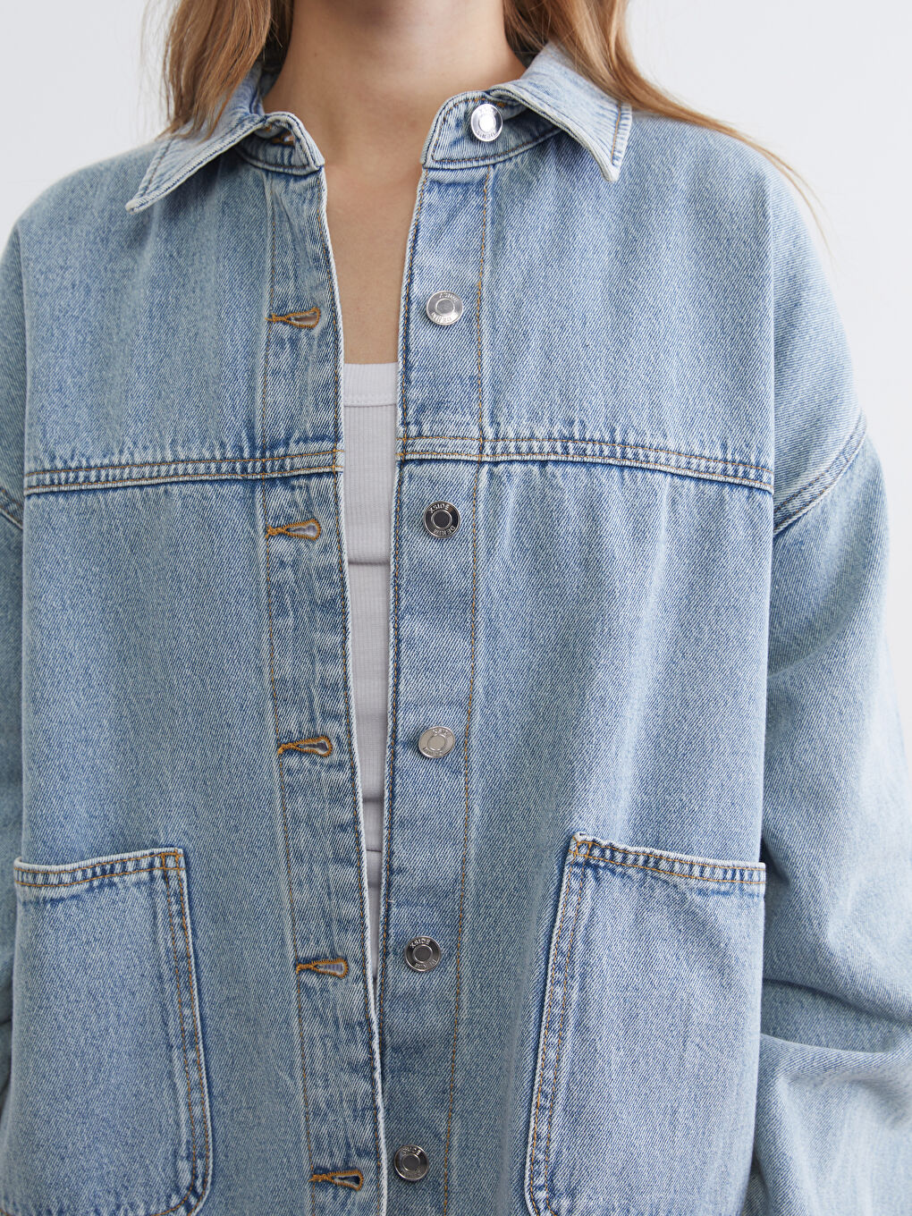 Γυναίκα ΜΠΛΕ Κορυφαίο πουκάμισο-2