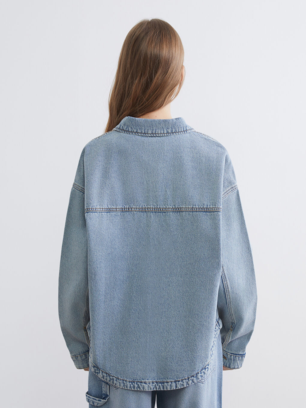 Γυναίκα ΜΠΛΕ Κορυφαίο πουκάμισο-3