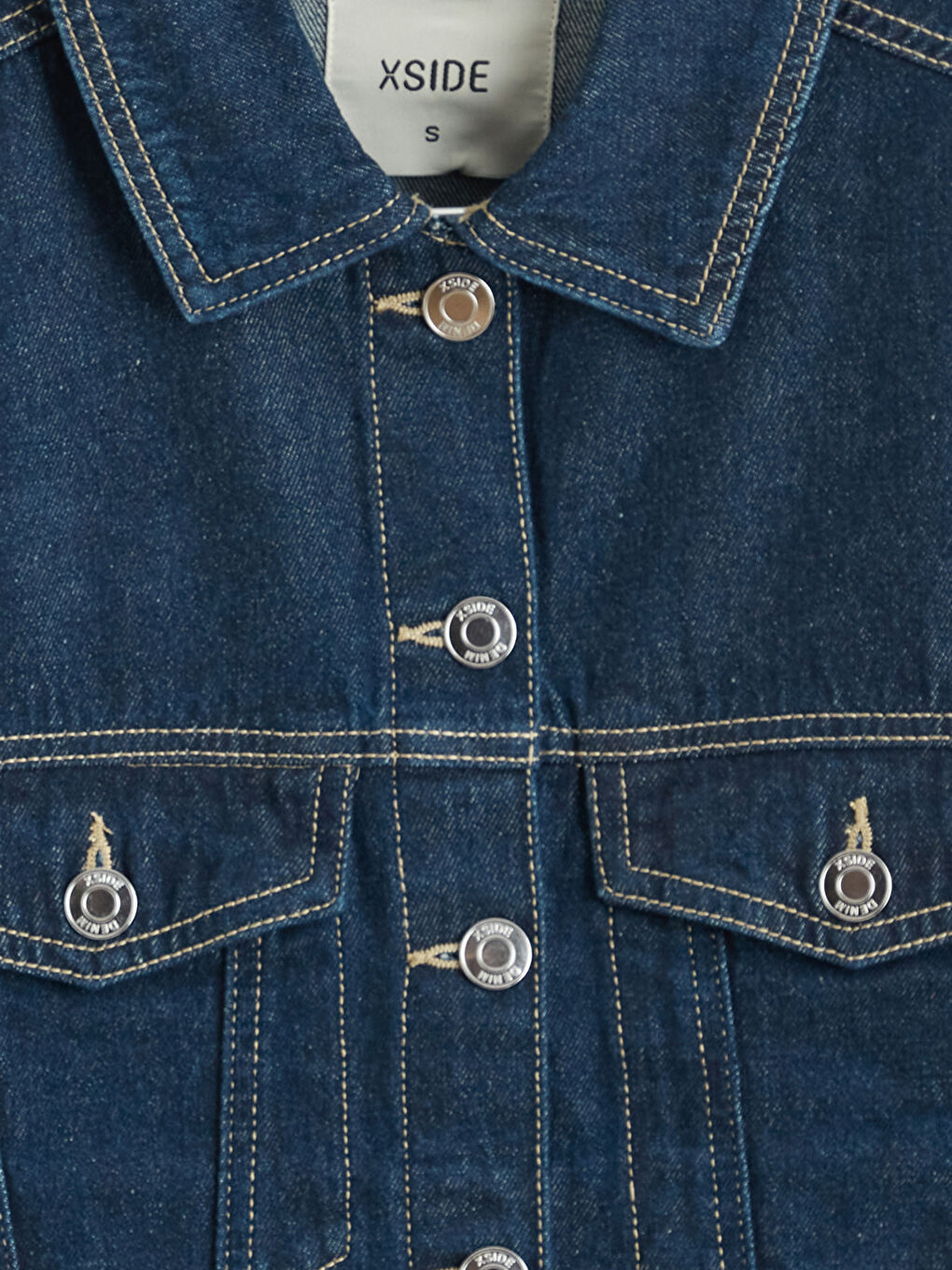 Veste en jean pour femme avec col de chemise-5