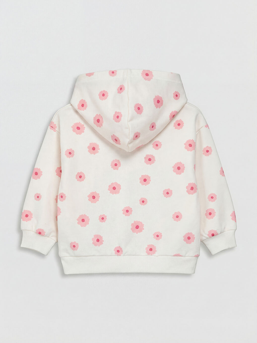 Hooded Floral Girls' Zippered Sweatshirt-1