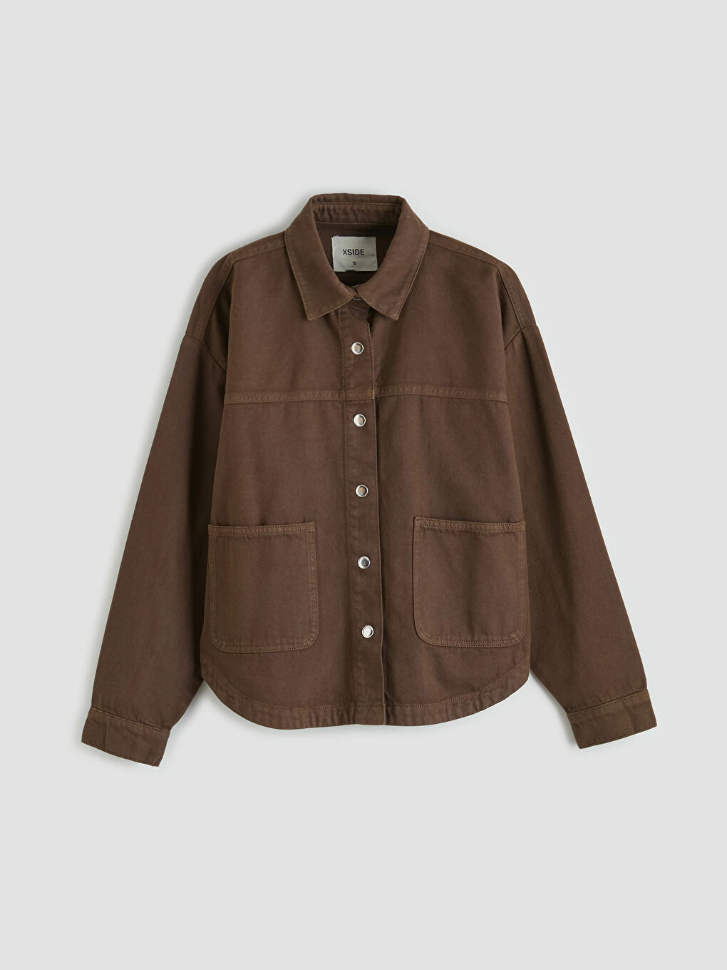 Veste en jean oversize à col pour femme-6