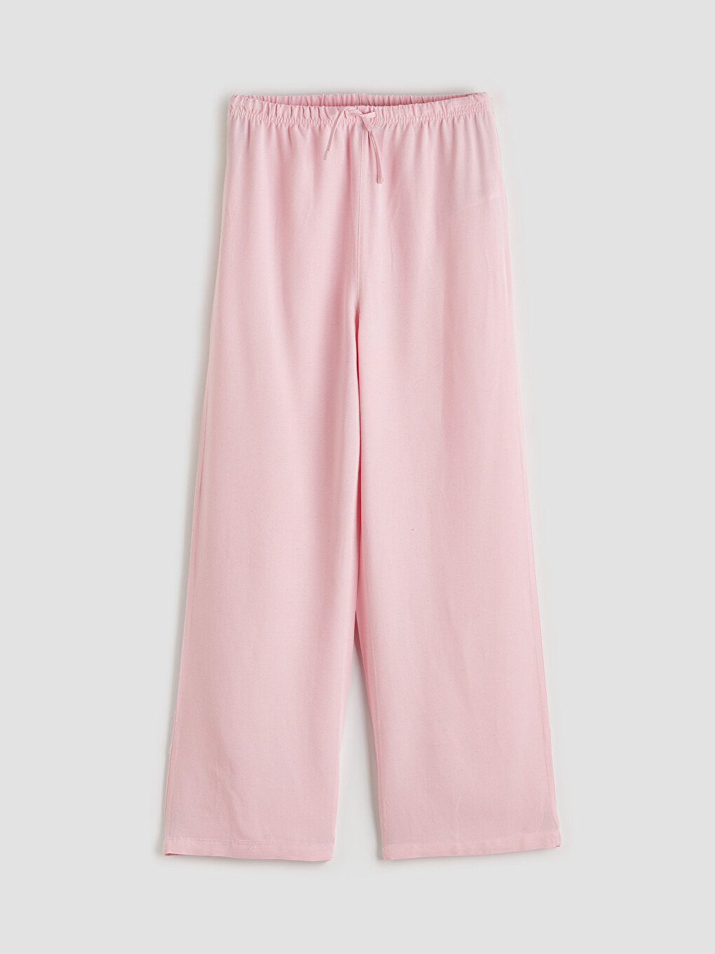 Pembe Beli Lastikli Geniş Paça Kız Çocuk Pantolon