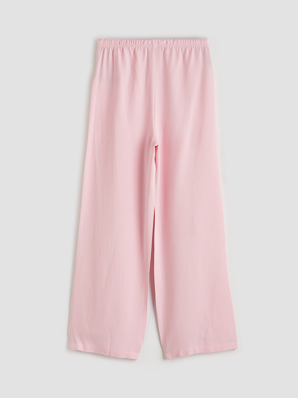 Pembe Beli Lastikli Geniş Paça Kız Çocuk Pantolon-1