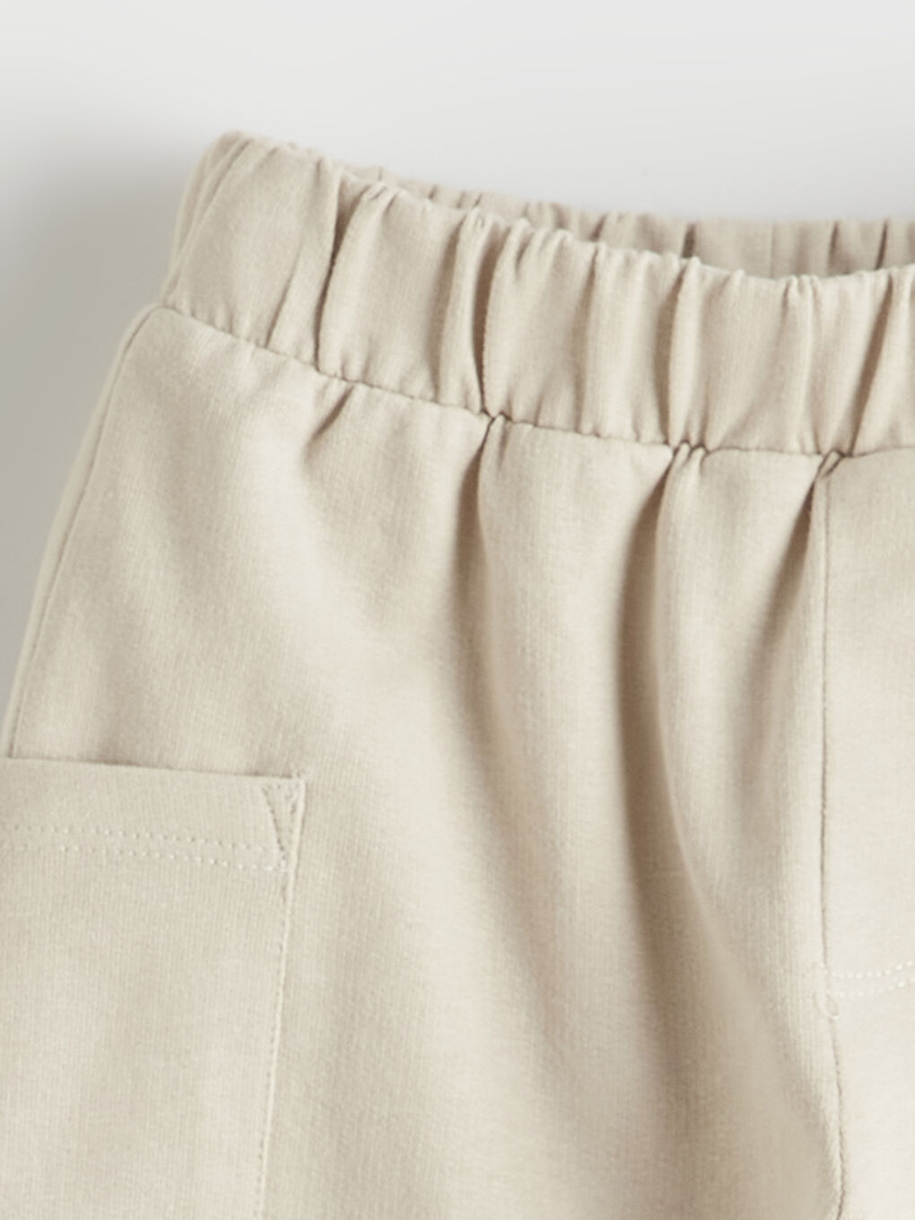 Bej Erkek Bebek Beli Lastikli Şort-2