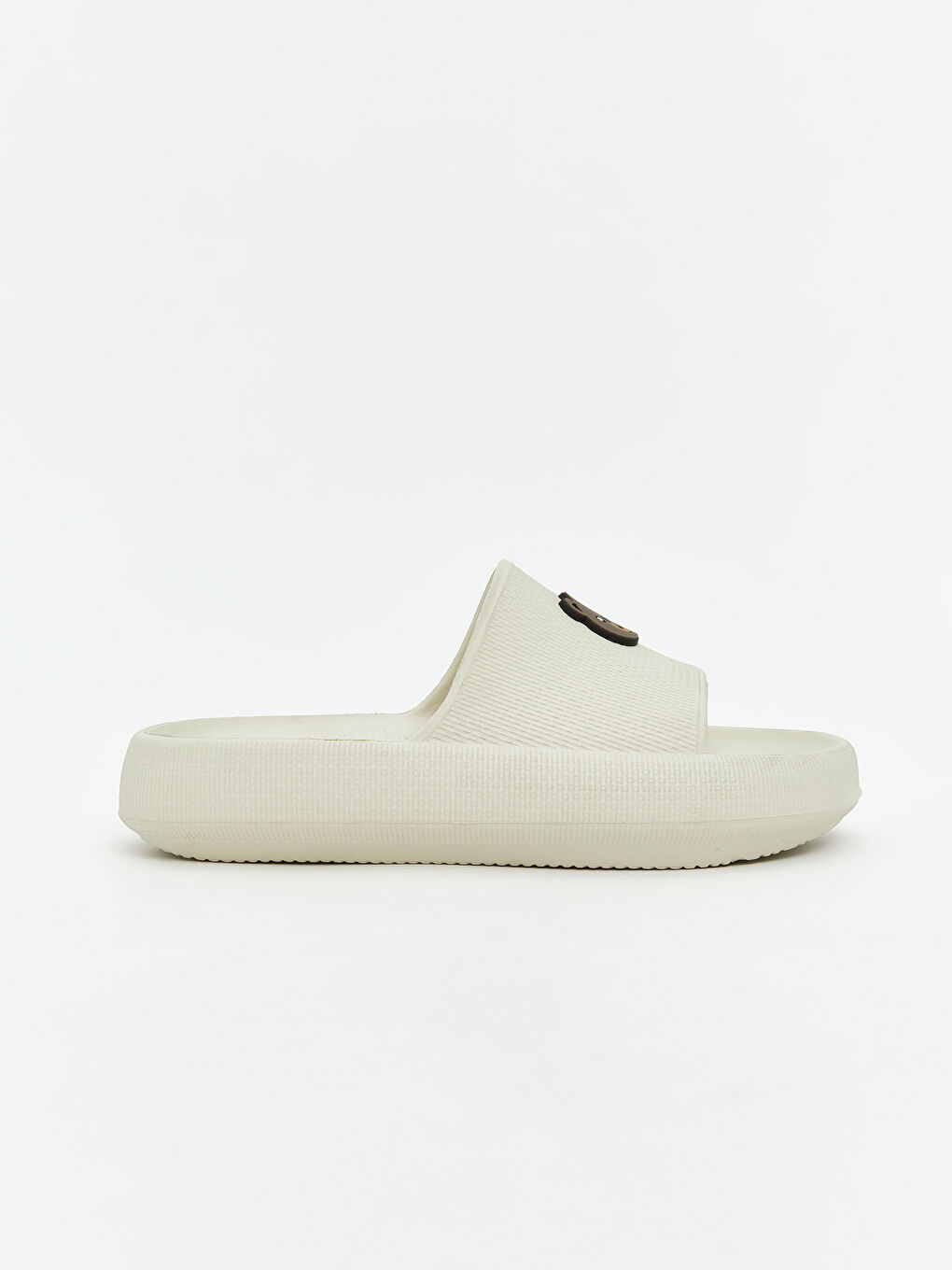 Bej Ayı Teddy Baskılı Kadın Terlik-1