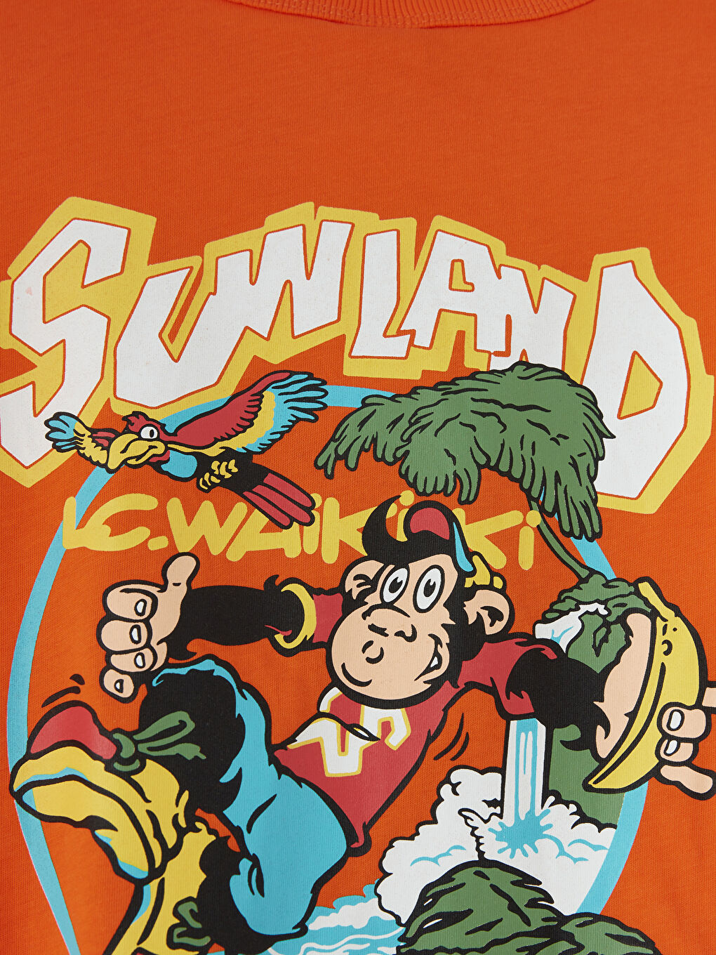 Turuncu Nostaljik Maymun Baskılı Erkek Çocuk Tişört-2