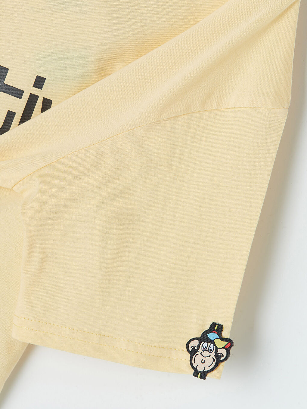 Sarı Nostaljik Maymun Baskılı Erkek Çocuk Tişört-3