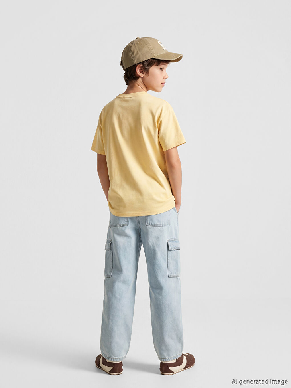 Sarı Nostaljik Maymun Baskılı Unisex Çocuk Tişört-3