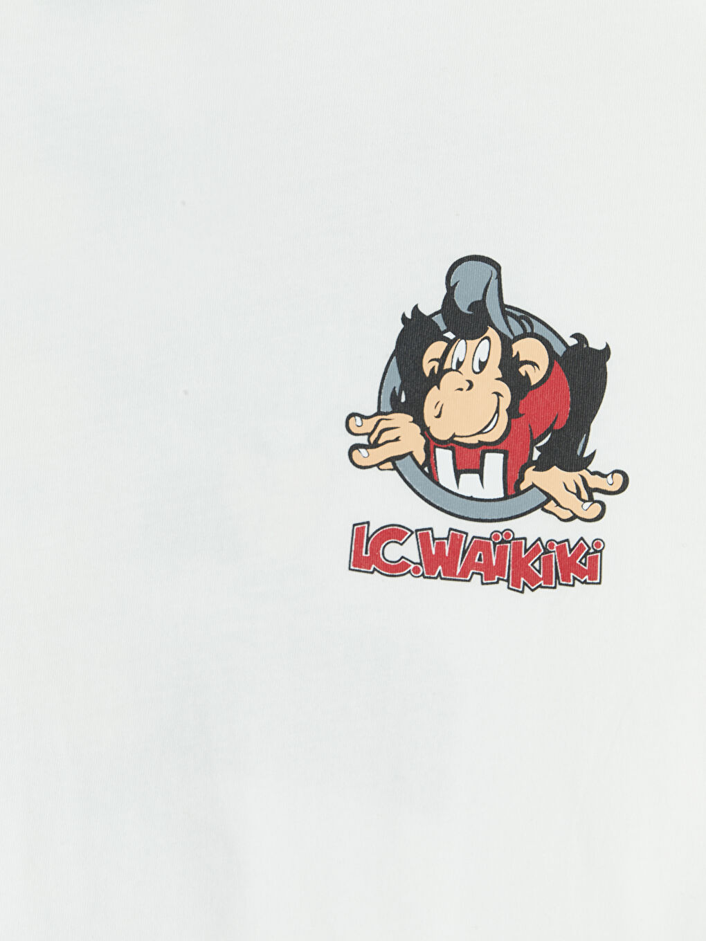 Ekru Nostaljik Maymun Baskılı Erkek Çocuk Tişört-2