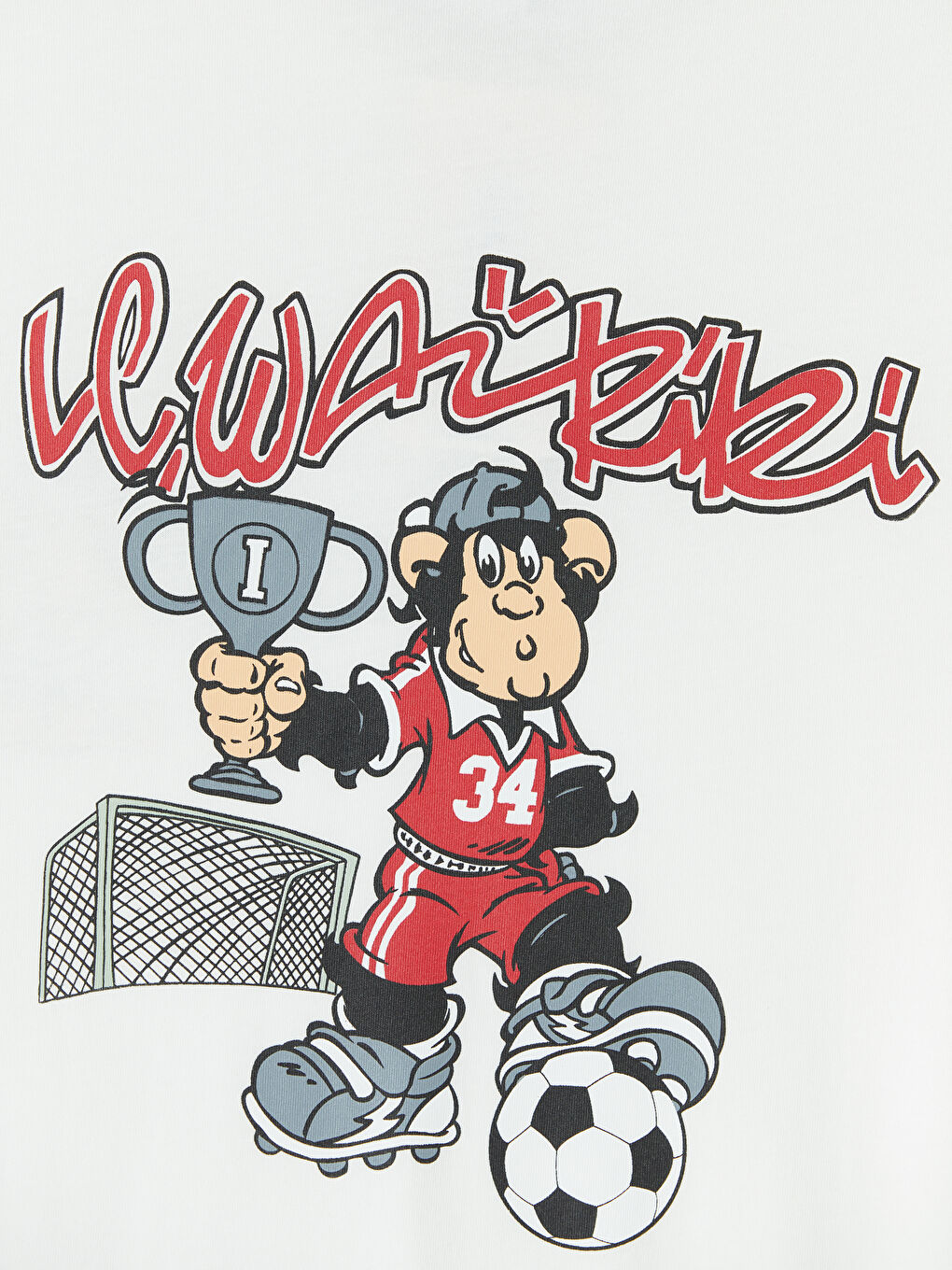 Ekru Nostaljik Maymun Baskılı Erkek Çocuk Tişört-3