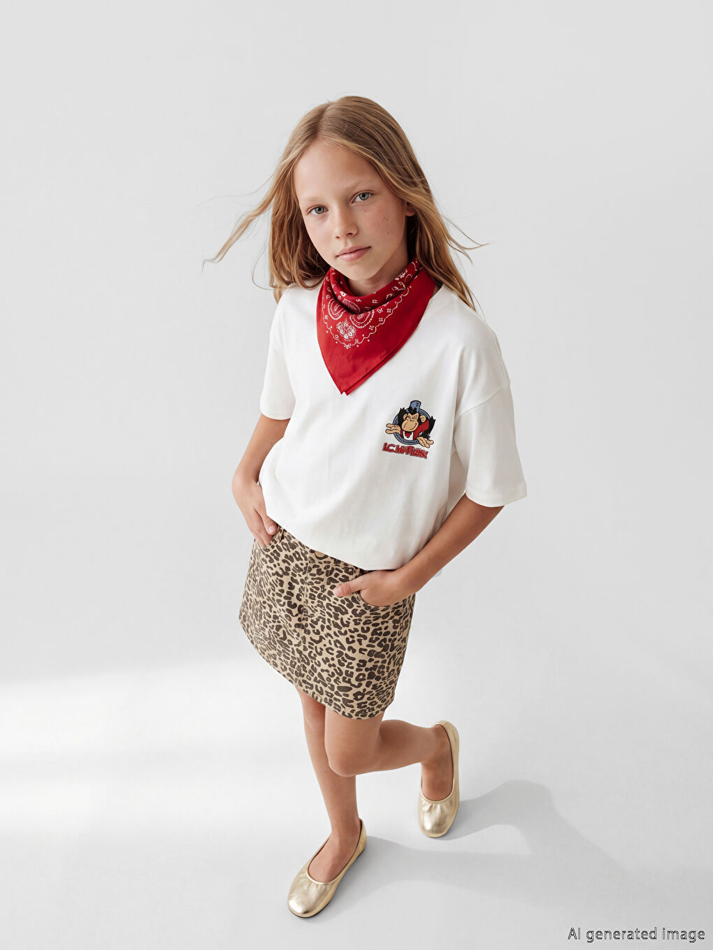 Beyaz Nostaljik Maymun Baskılı Erkek Çocuk Tişört-1