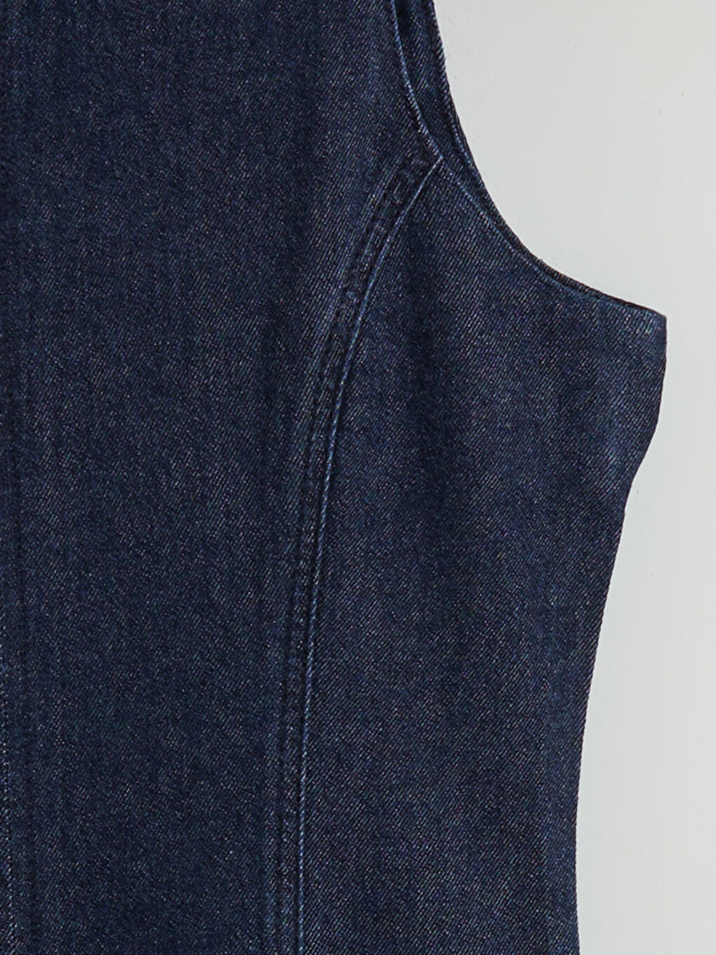 Rochie mini din denim cu decolteu pătrat-5