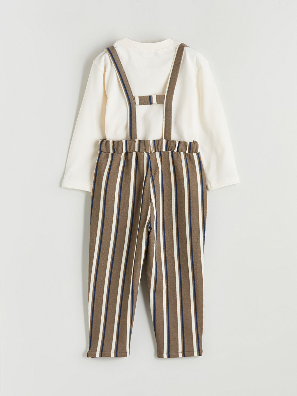 Ekru Çizgili Erkek Bebek Tişört ve Pantolon-6