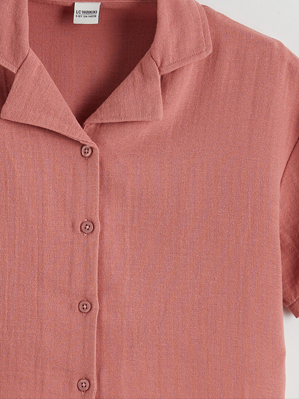 Pembe Kız Çocuk Kısa Kollu Gömlek-2