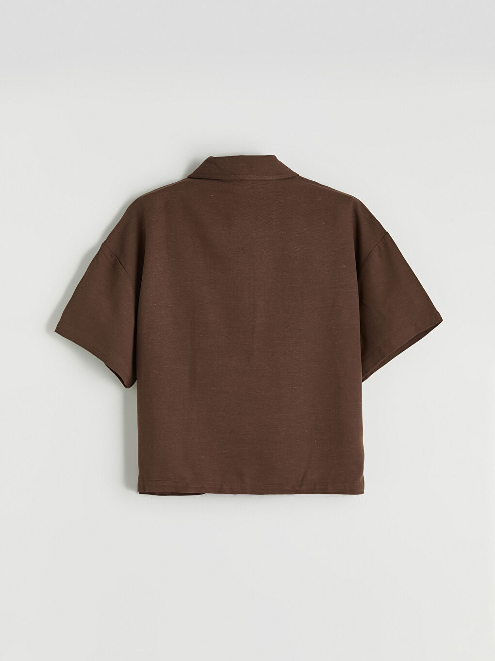 Kahverengi Keten Karışımlı Kız Çocuk Bluz ve Pantolon-3