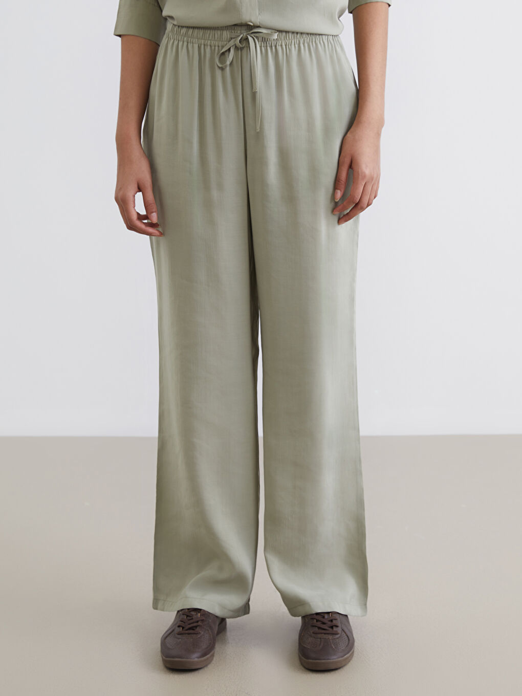 Παντελόνια Γυναίκες Ελαστική Μέση Μοντάλ-1