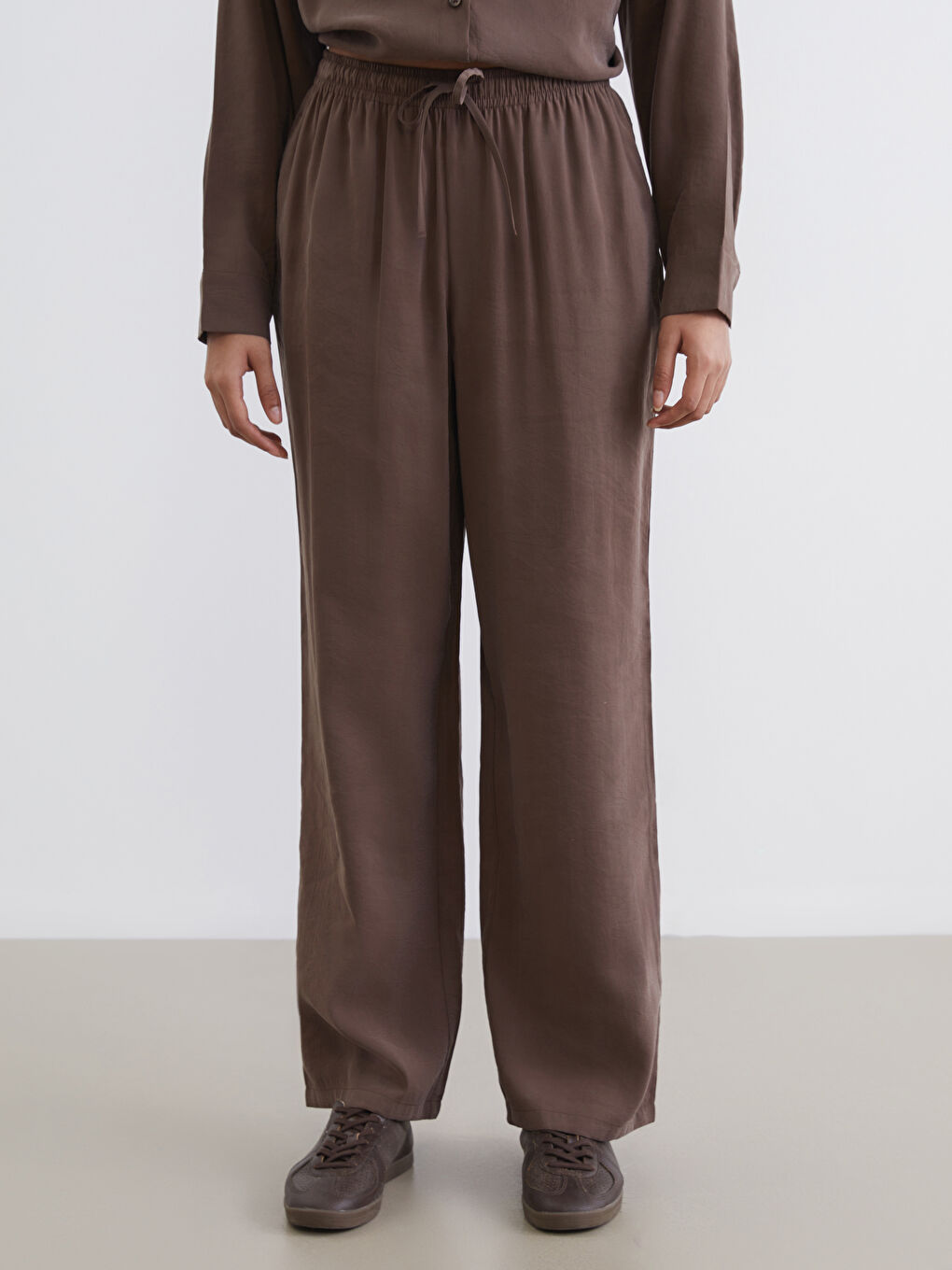 Παντελόνια Γυναίκες Ελαστική Μέση Μείγμα Μοντάλ-1