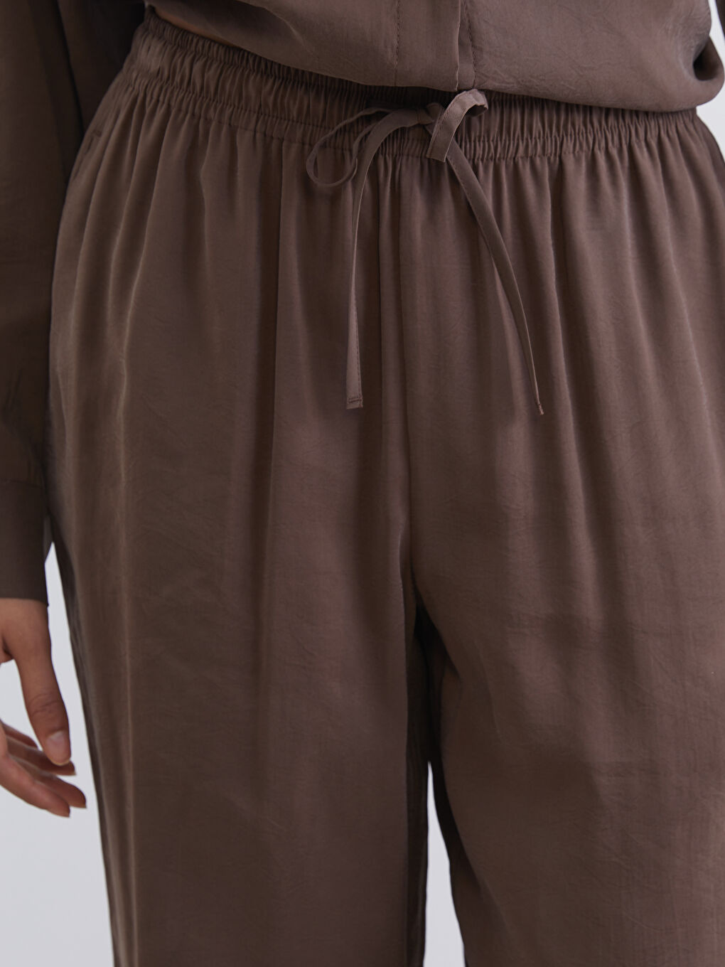 Παντελόνια Γυναίκες Ελαστική Μέση Μείγμα Μοντάλ-2