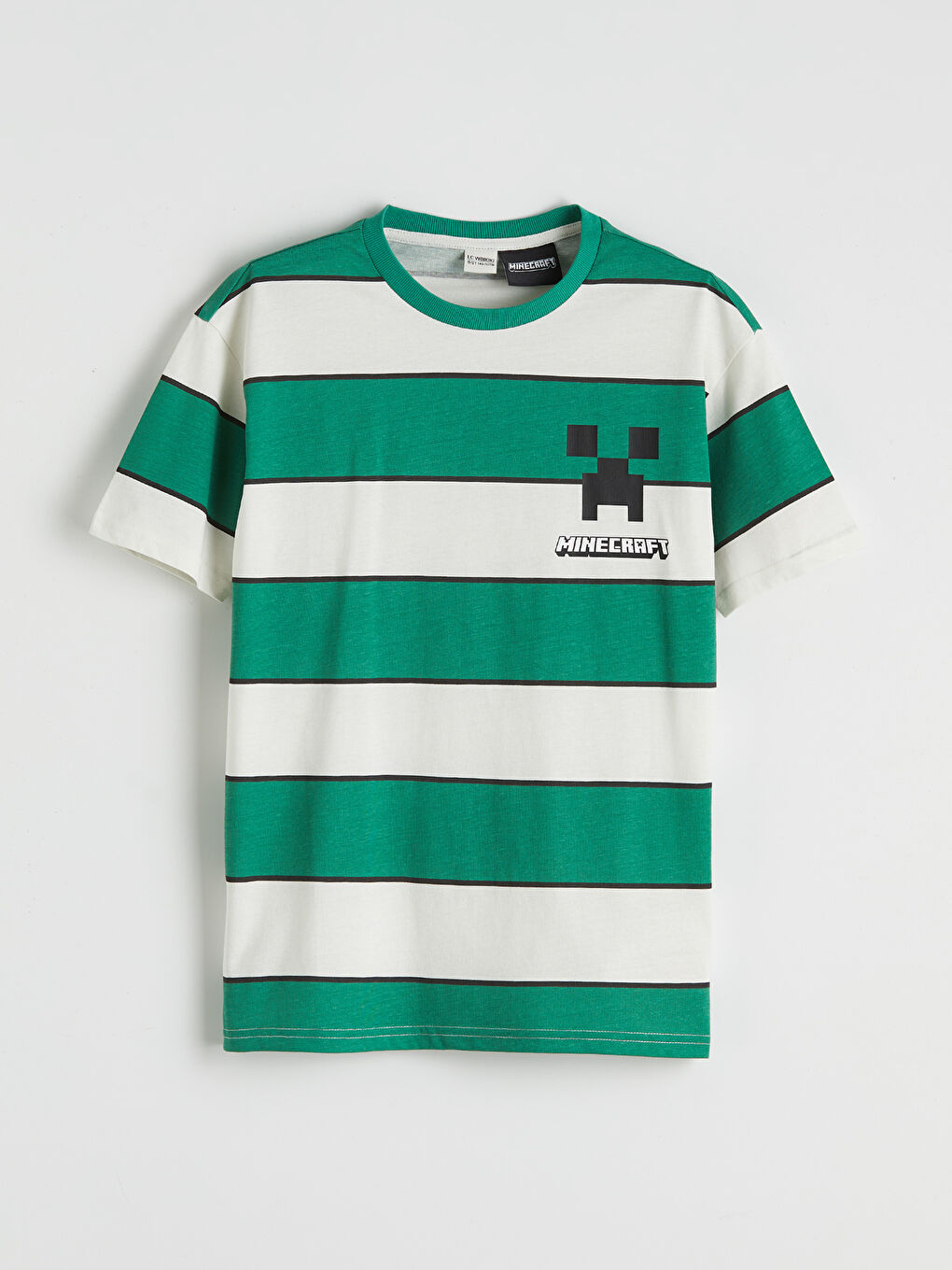 Yeşil Minecraft Baskılı Erkek Çocuk Tişört
