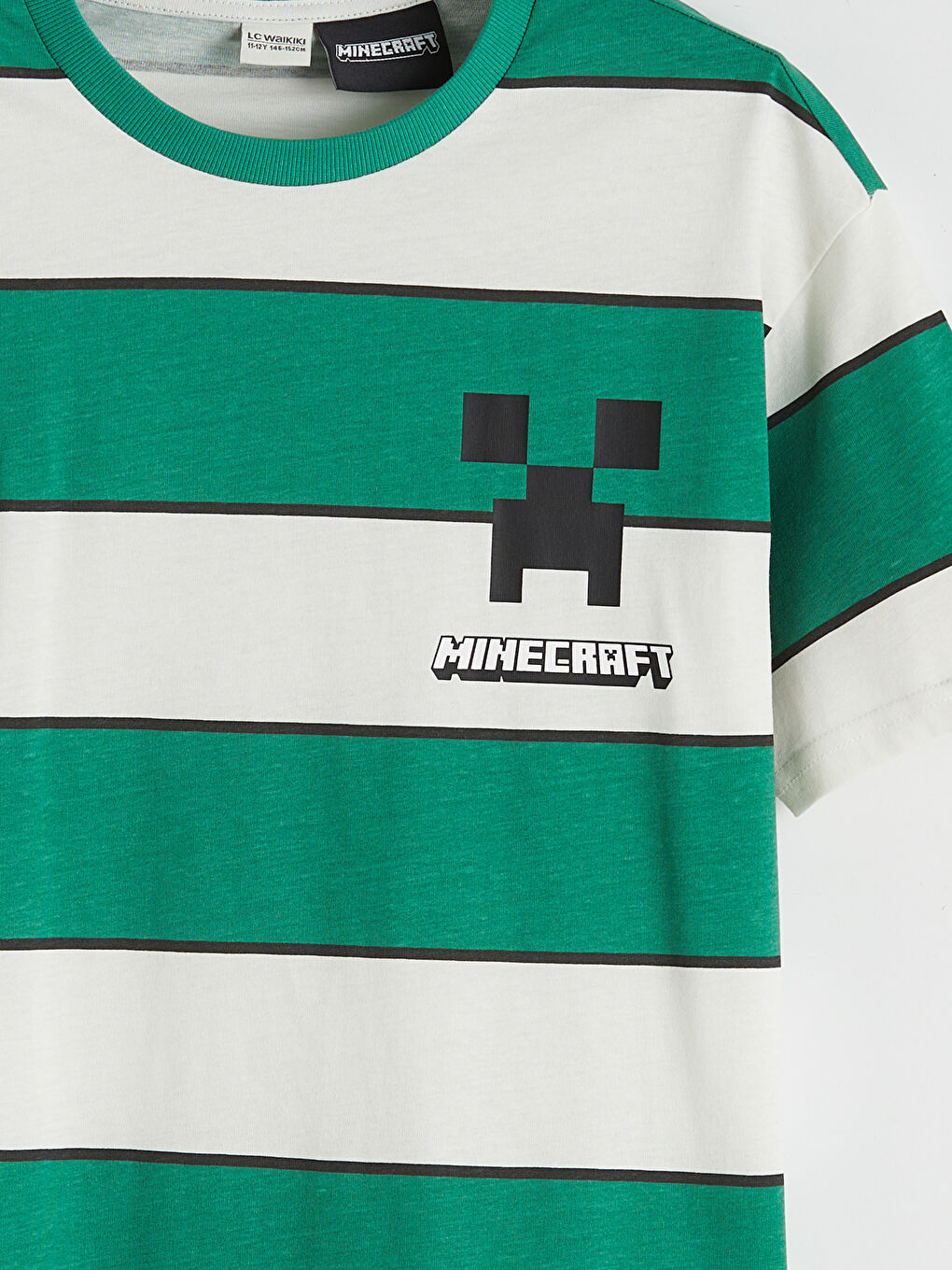 Yeşil Minecraft Baskılı Erkek Çocuk Tişört-2