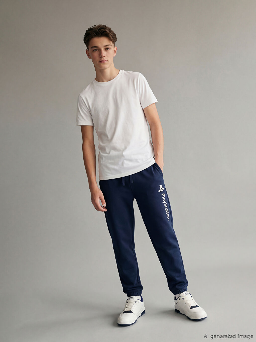 Lacivert Playstation Baskılı Erkek Çocuk Jogger Eşofman Altı