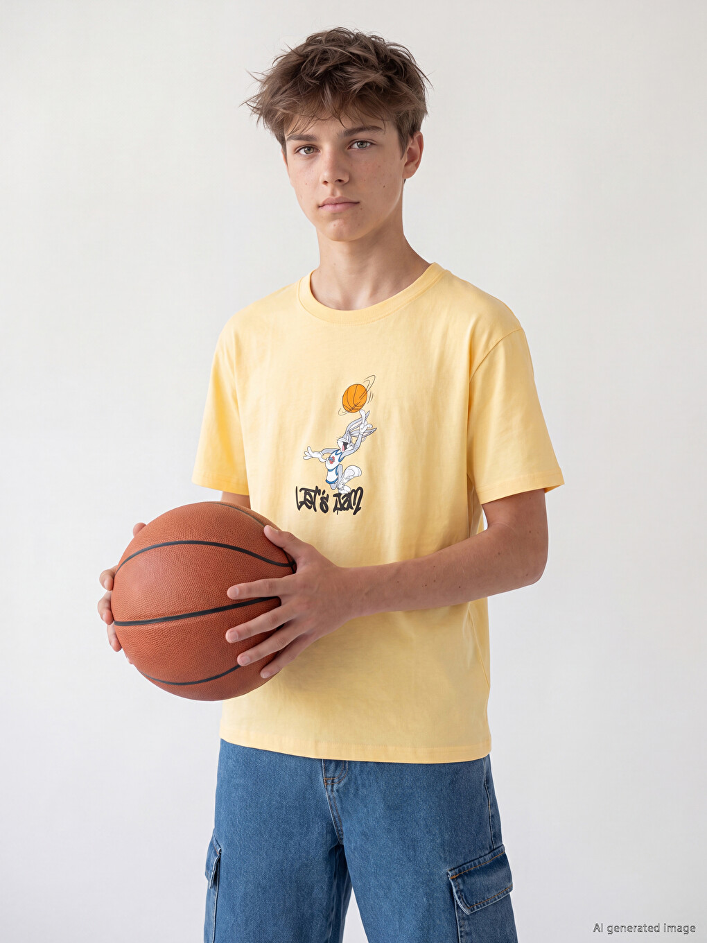 Tricou Băieți Imprimat Bugs Bunny Cu Guler Rotund