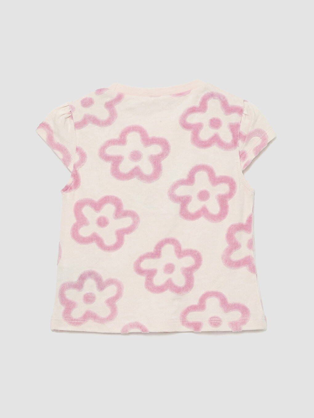 Pembe Stitch Baskılı Kız Bebek Tişört-1