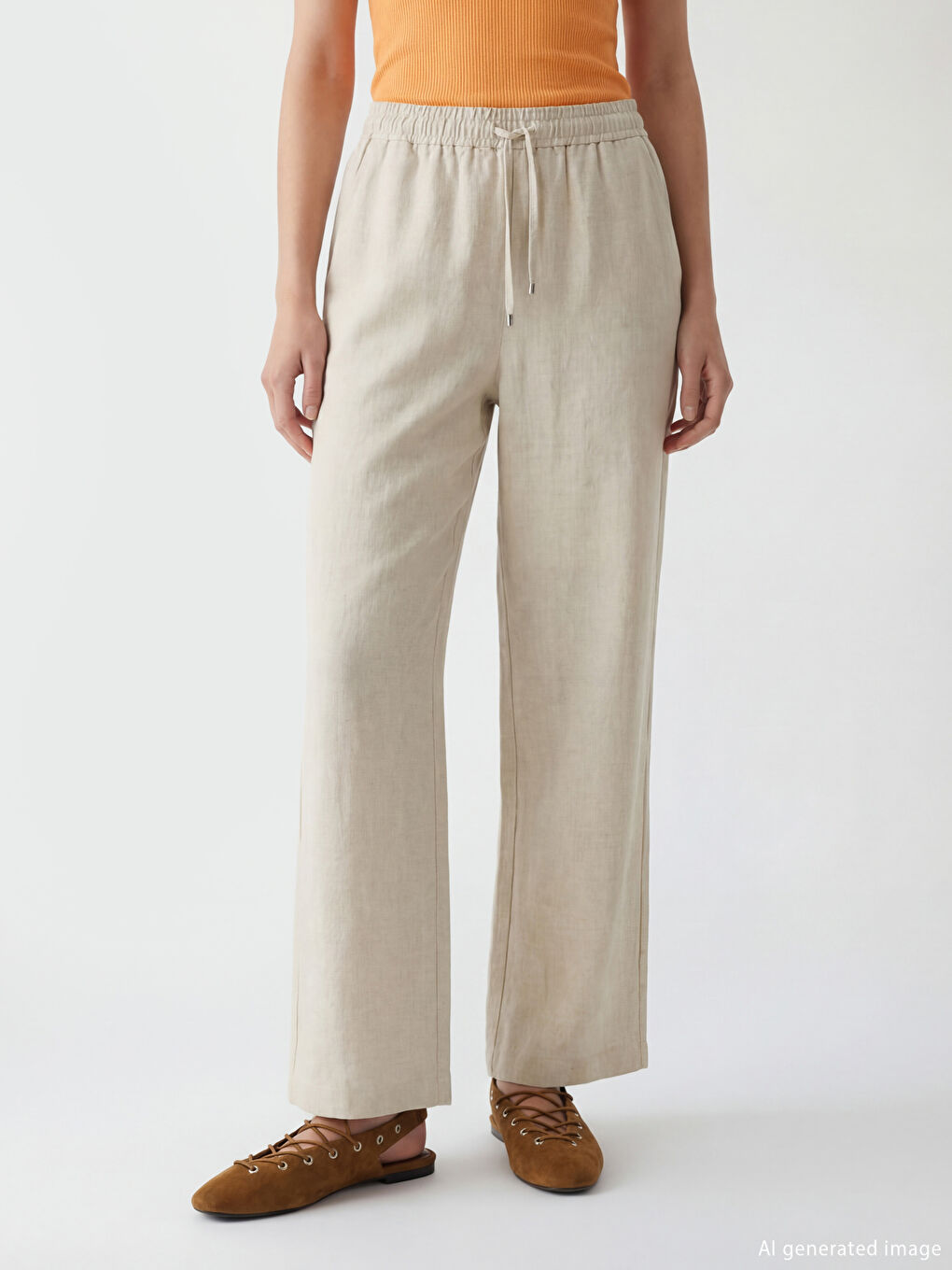 Woman BEIGE Trousers-1